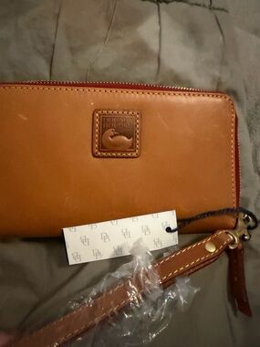 Dooney & Bourke Brown Leather Wallet with Red Interior